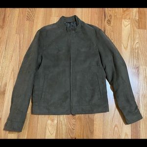 Men’s Banana Republic Green Moto Jacket Suede
